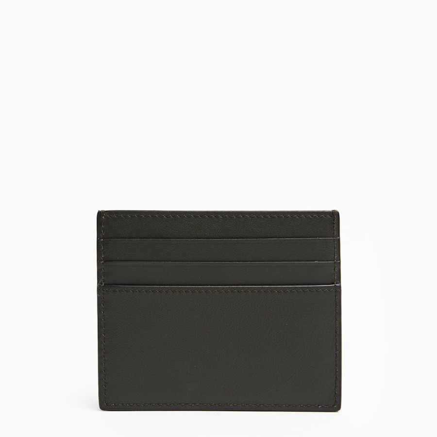 Clearance E.Marinella Dark Green Leather Credit Card Holder - 7 Compartments