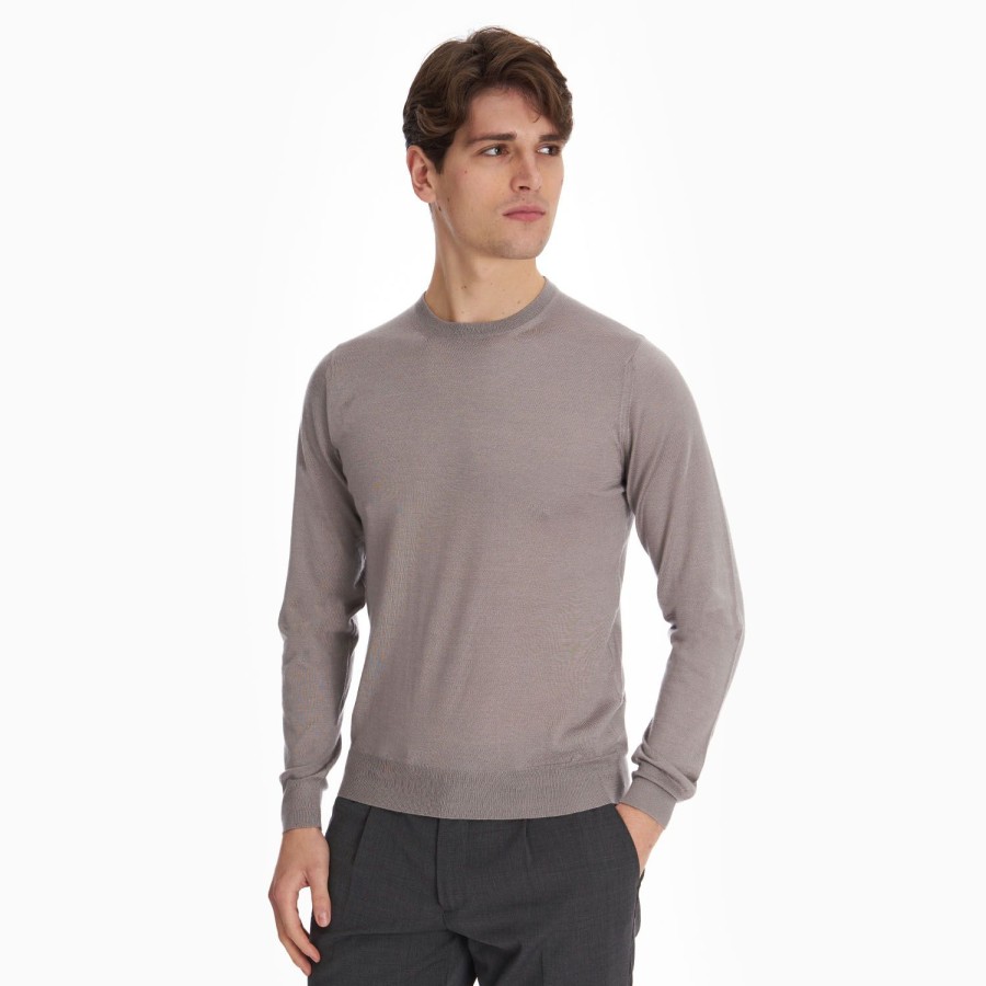 Clearance E.Marinella Taupe Coulor Cashmere And Silk Sweater