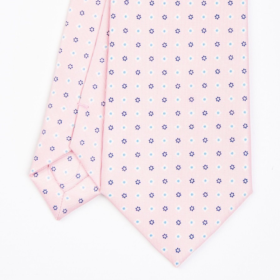 Online E.Marinella Pink Sartorial Classic Silk Tie - Small Flower Designs