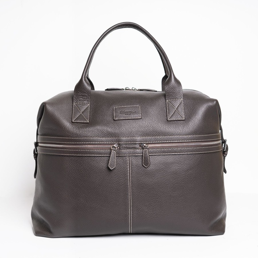 Hot E.Marinella Dark Brown Leather Travel Bag