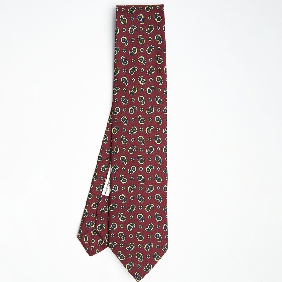 New E.Marinella Burgundy Archivio Collection Silk Tie 1932-05