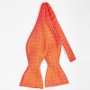 Wholesale E.Marinella Orange Silk Bowtie To Self-Tie - Small Flower Pattern