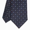 Hot E.Marinella Dark Blue Sartorial Classic Silk Tie Small Flower Pattern