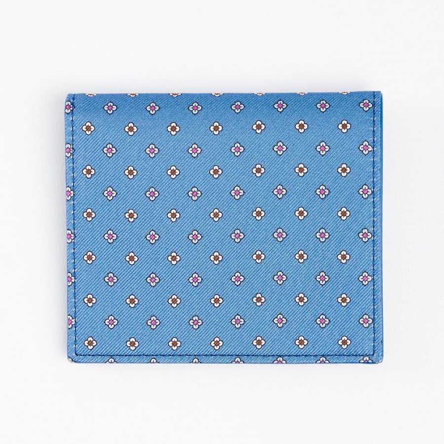 Wholesale E.Marinella Powder Blue Small Wallet In Silk And Leather