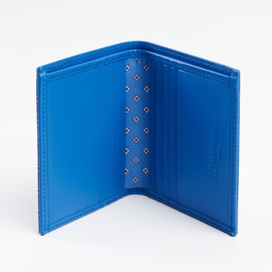 Wholesale E.Marinella Powder Blue Small Wallet In Silk And Leather