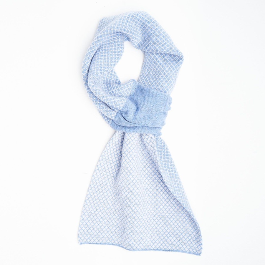 Wholesale E.Marinella Light Blue And White Cashmere Neck Warmer