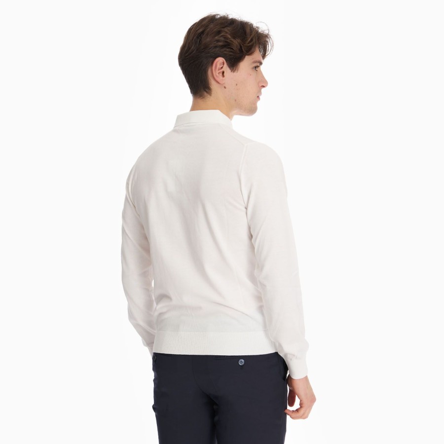 Hot E.Marinella White Long Sleeve Knitted Polo