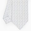 New E.Marinella White Sartorial Classic Silk Tie - Small Flower Designs