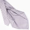 New E.Marinella Light Grey 5 Fold Sartorial Silk Tie - Small Flower Pattern