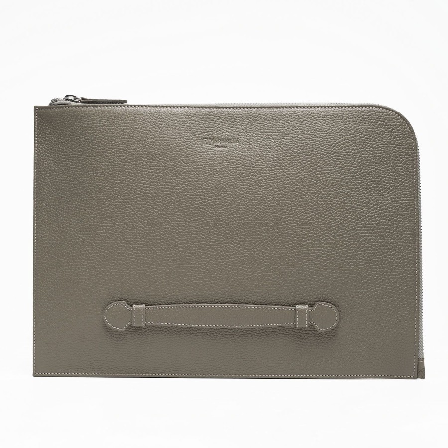 Hot E.Marinella Beige Leather Portfolio With Strap