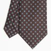 Hot E.Marinella Dark Brown Sartorial Classic Silk Tie - Small Flower Pattern