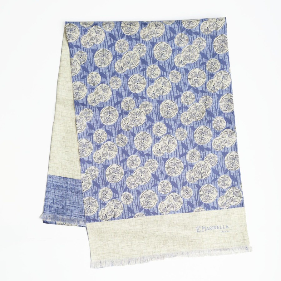 Best E.Marinella Light Blue And Beige Double Silk Scarf