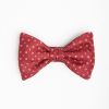 Online E.Marinella Burgundy Pre-Knotted Silk Bowtie - Small Geometric Pattern