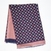 New E.Marinella Dark Blue And Pink Double Silk Scarf