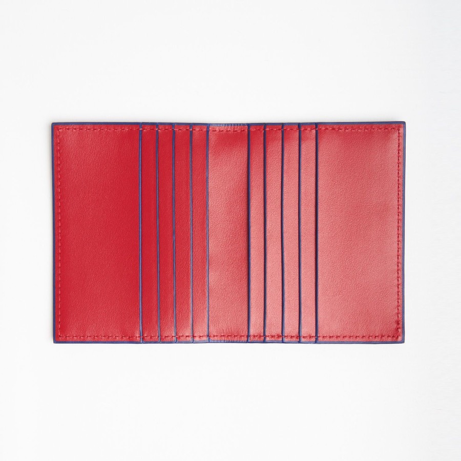 Clearance E.Marinella Red Leather Folding Card Holder - 10 Compartments