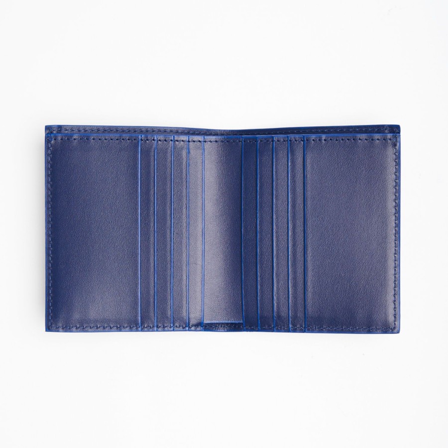 New E.Marinella Dark Blue Leather Small Wallet