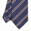 New E.Marinella Dark Blue Sartorial Striped Silk Tie