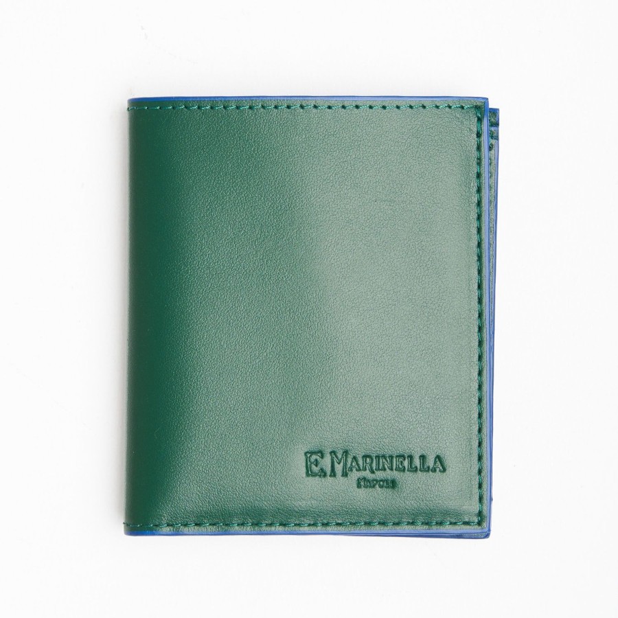 Wholesale E.Marinella Dark Green Leather Small Wallet