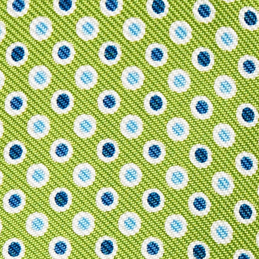 New E.Marinella Light Green Silk Bowtie To Self-Tie Small Geometric Pattern