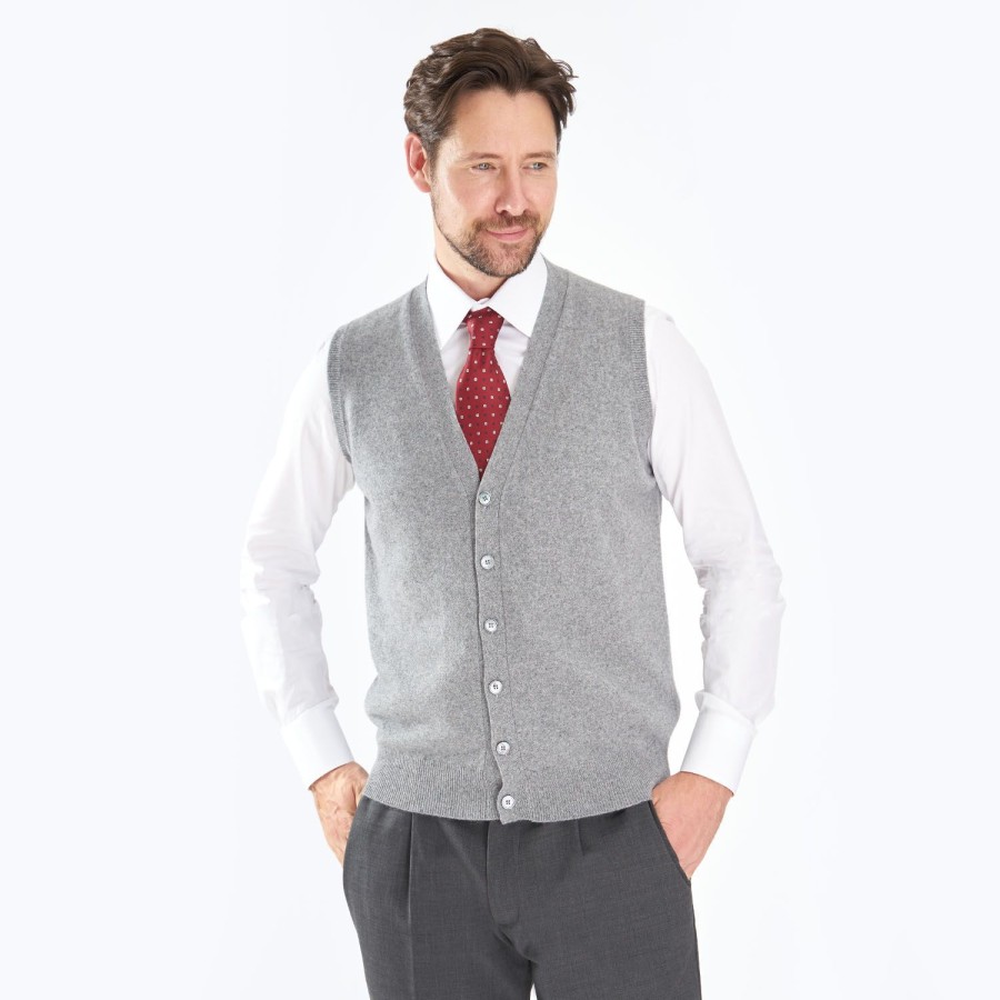 Best E.Marinella Grey Wool And Cashmere Gilet