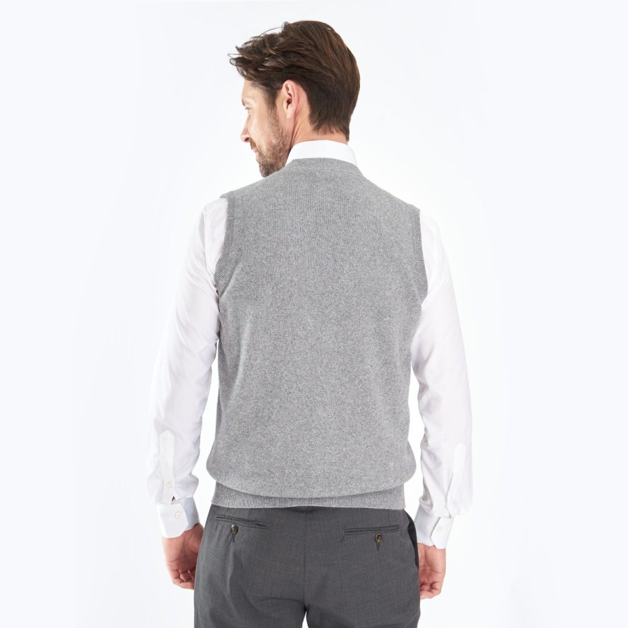 Best E.Marinella Grey Wool And Cashmere Gilet