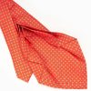 Hot E.Marinella Orange 7 Fold Sartorial Silk Tie - Small Flower Pattern