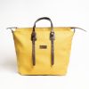 Clearance E.Marinella Yellow Canvas Weekend Bag With Leather Trim