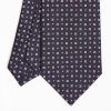 New E.Marinella Dark Blue Sartorial Classic Silk Tie Small Flower Pattern