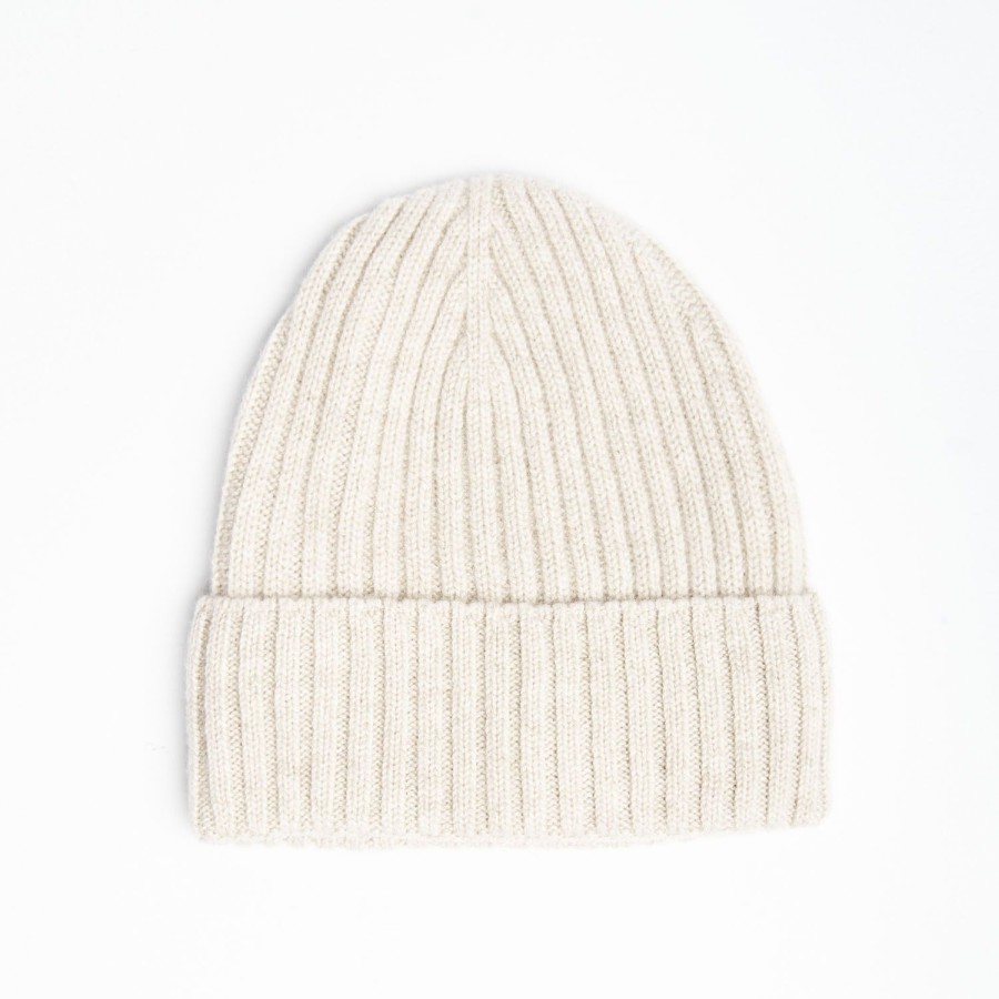 Best E.Marinella Beige Cashmere Ribbed Beanie