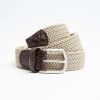 Wholesale E.Marinella Woven Stretch Belt With Alligator Trims