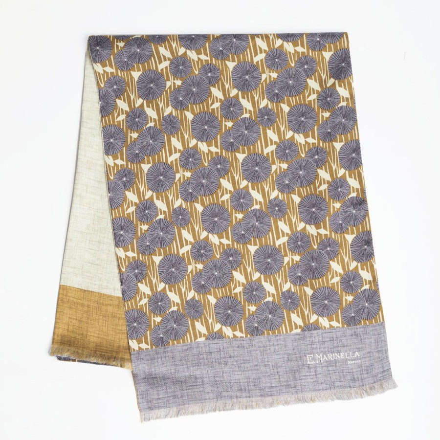 Wholesale E.Marinella Grey And Beige Double Silk Scarf