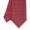 Clearance E.Marinella Burgundy Sartorial Classic Tie - Small Flower Pattern