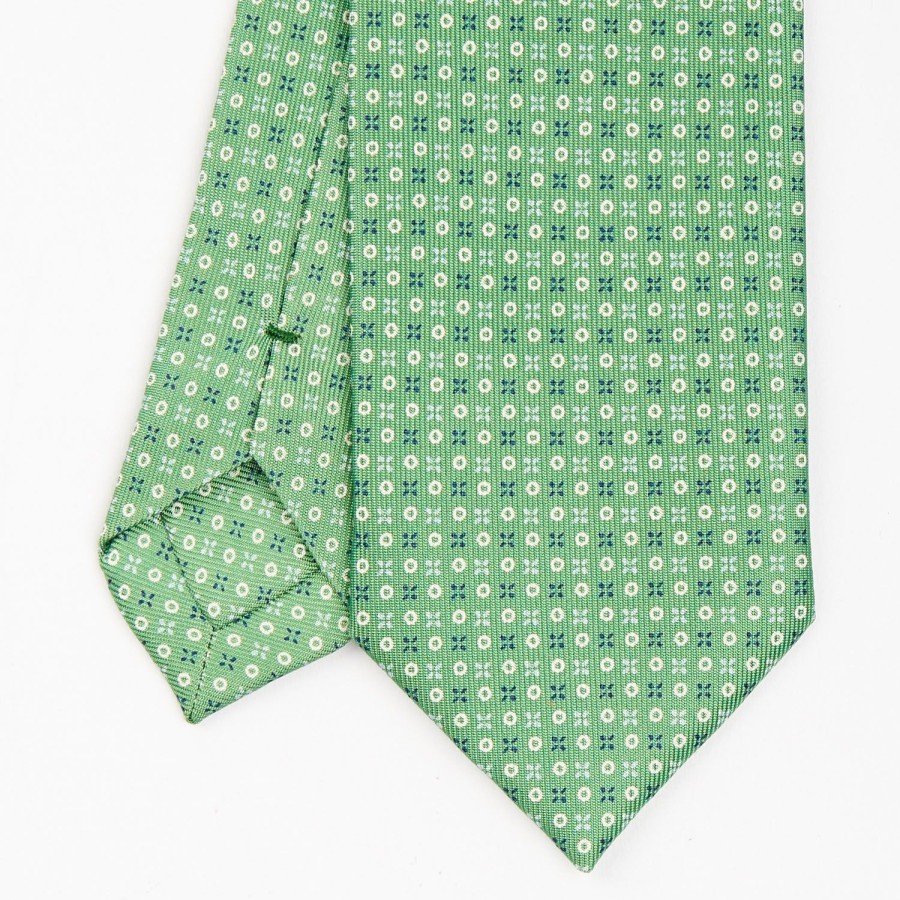 Best E.Marinella Green Sartorial 7 Cm Silk Tie - Small Flower Pattern