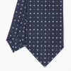 New E.Marinella Dark Blue Sartorial Classic Silk Tie - Small Flower Pattern