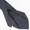 New E.Marinella Dark Blue 5 Fold Sartorial Silk Tie - Small Flower Pattern