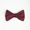 Hot E.Marinella Burgundy Pre-Knotted Silk Satin Bowtie - Solid Color