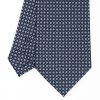 Clearance E.Marinella Dark Blue Sartorial Classic Silk Tie - Small Flower Designs