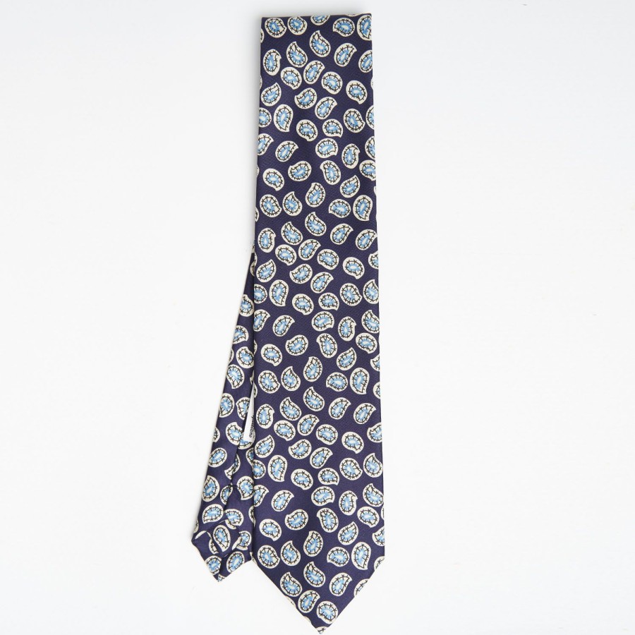 New E.Marinella Blue Archivio Collection Silk Tie 1938-01