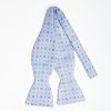 New E.Marinella Light Blue Silk Bowtie To Self-Tie Small Flower Pattern