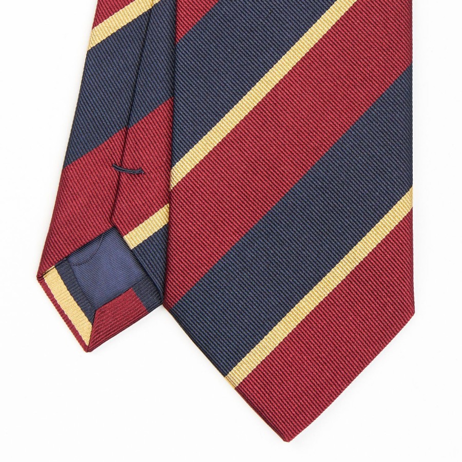 Best E.Marinella Dark Blue Sartorial Striped Silk Tie