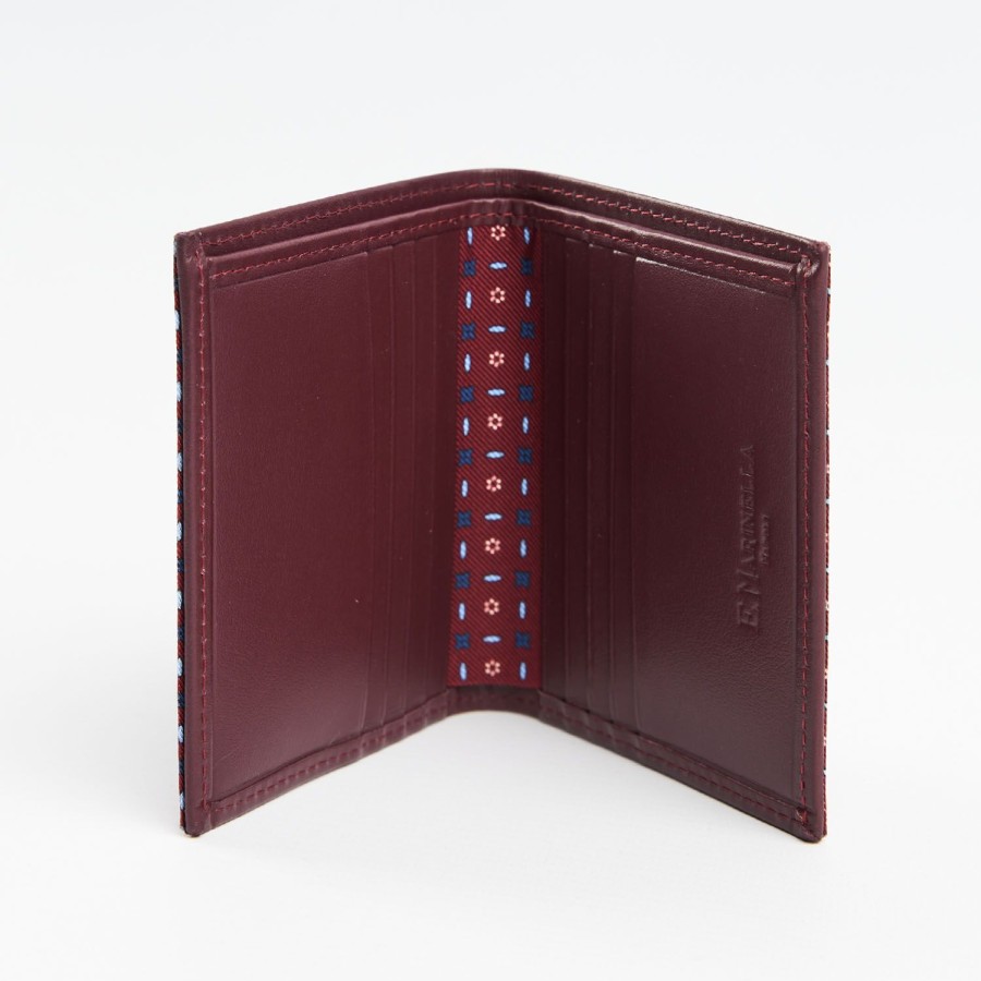 Best E.Marinella Burgundy Small Wallet In Silk And Leather