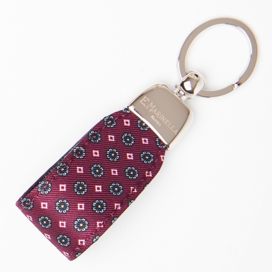 Online E.Marinella Purple Keyfob In Silk And Leather