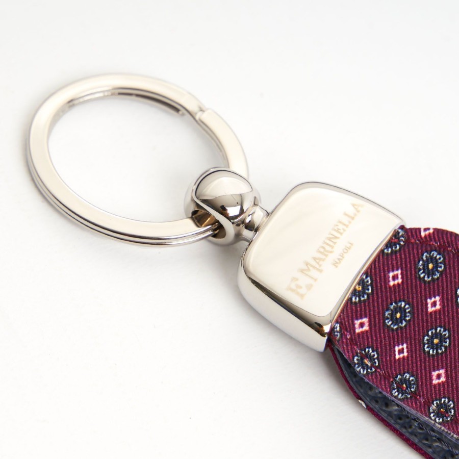 Online E.Marinella Purple Keyfob In Silk And Leather