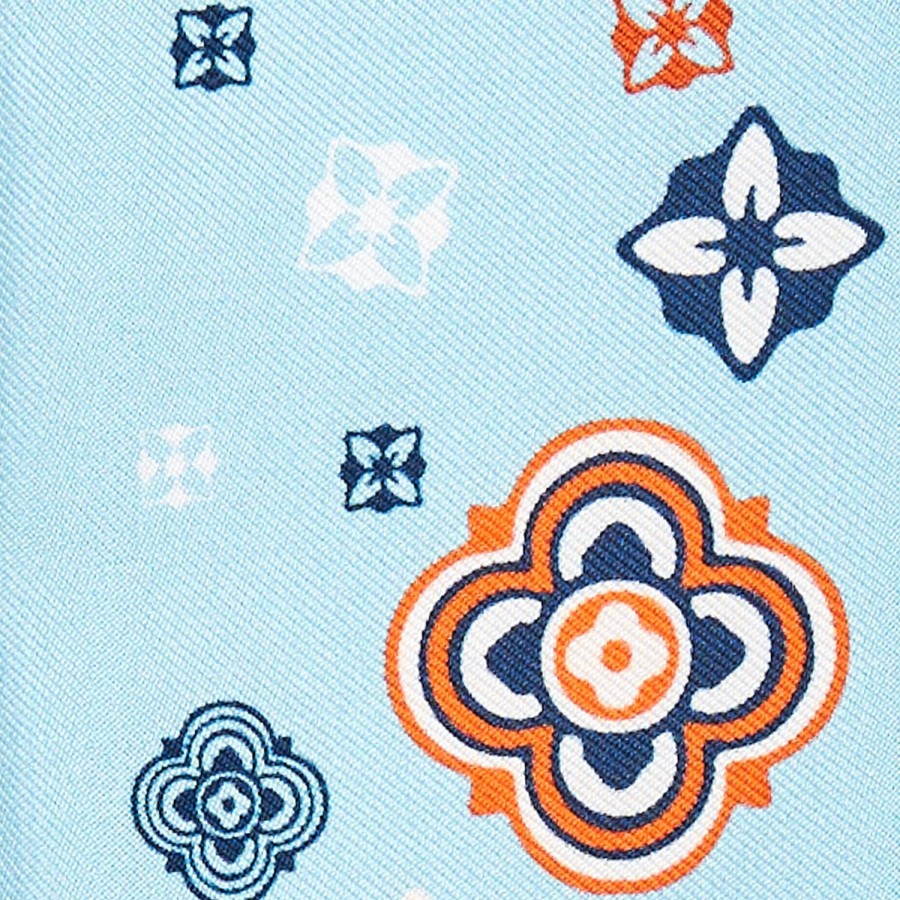 Hot E.Marinella Light Blue Silk Twilly World Of Archivio Flowers 1961