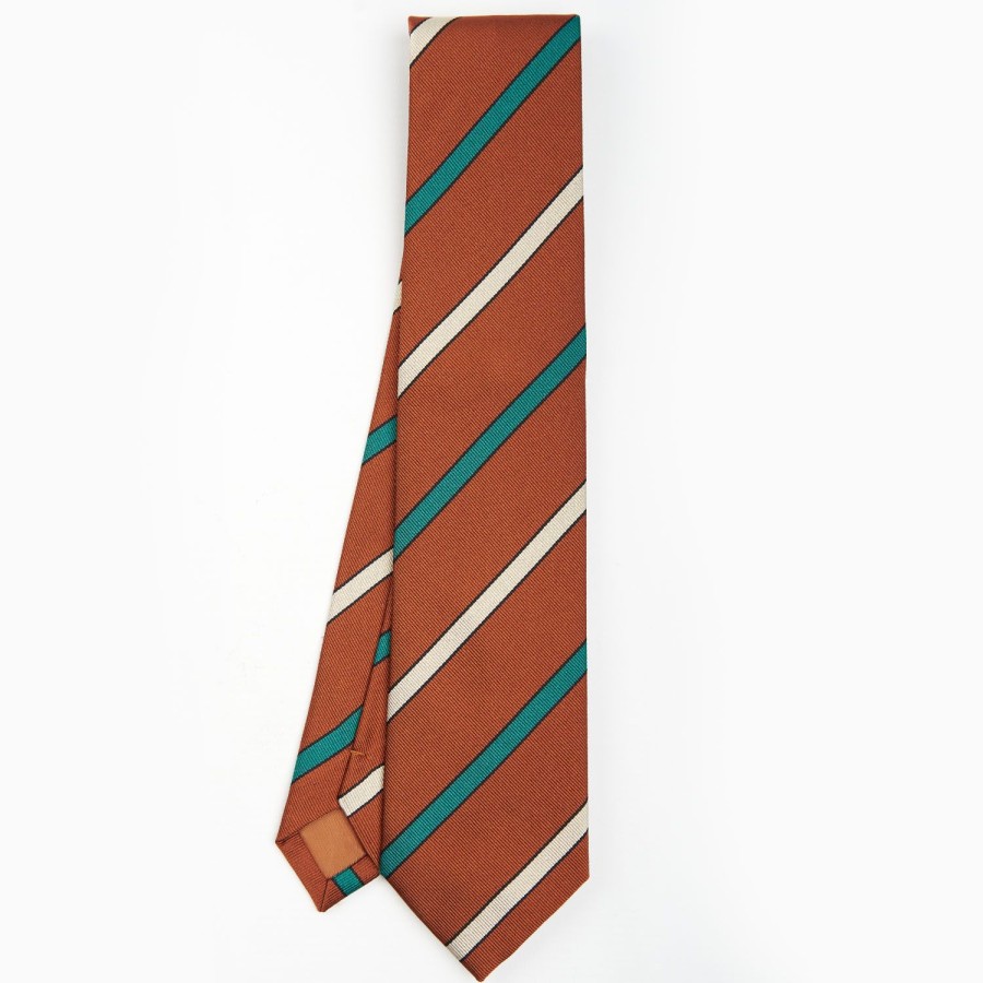 Hot E.Marinella Light Brown Sartorial Striped Tie