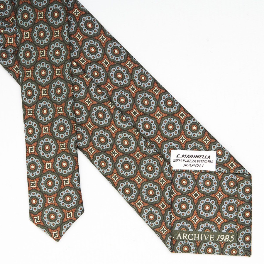 Online E.Marinella Dark Green Archivio Collection Silk Tie 1985-04