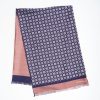 Online E.Marinella Midnight Blue And Pink Double Silk Scarf