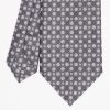 Hot E.Marinella Dark Grey Sartorial Classic Silk Tie Small Flower Pattern