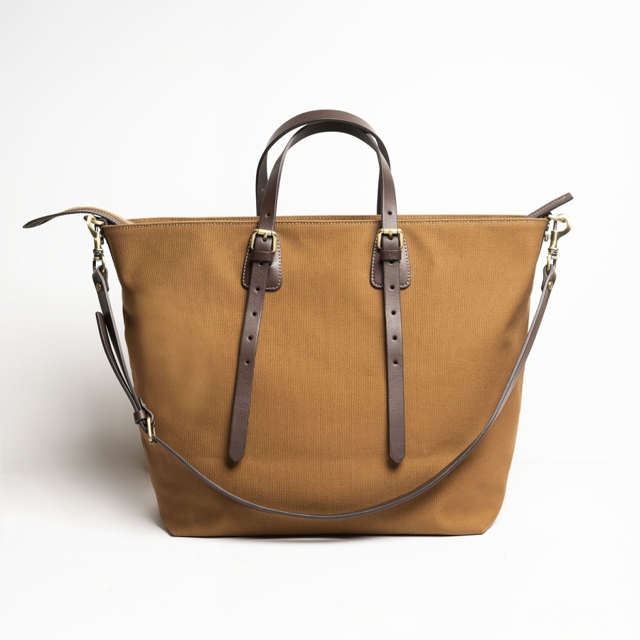 Online E.Marinella Light Brown Weekend Bag With Leather Trim