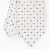 Clearance E.Marinella White Sartorial Classic Silk Tie - Small Flower Pattern